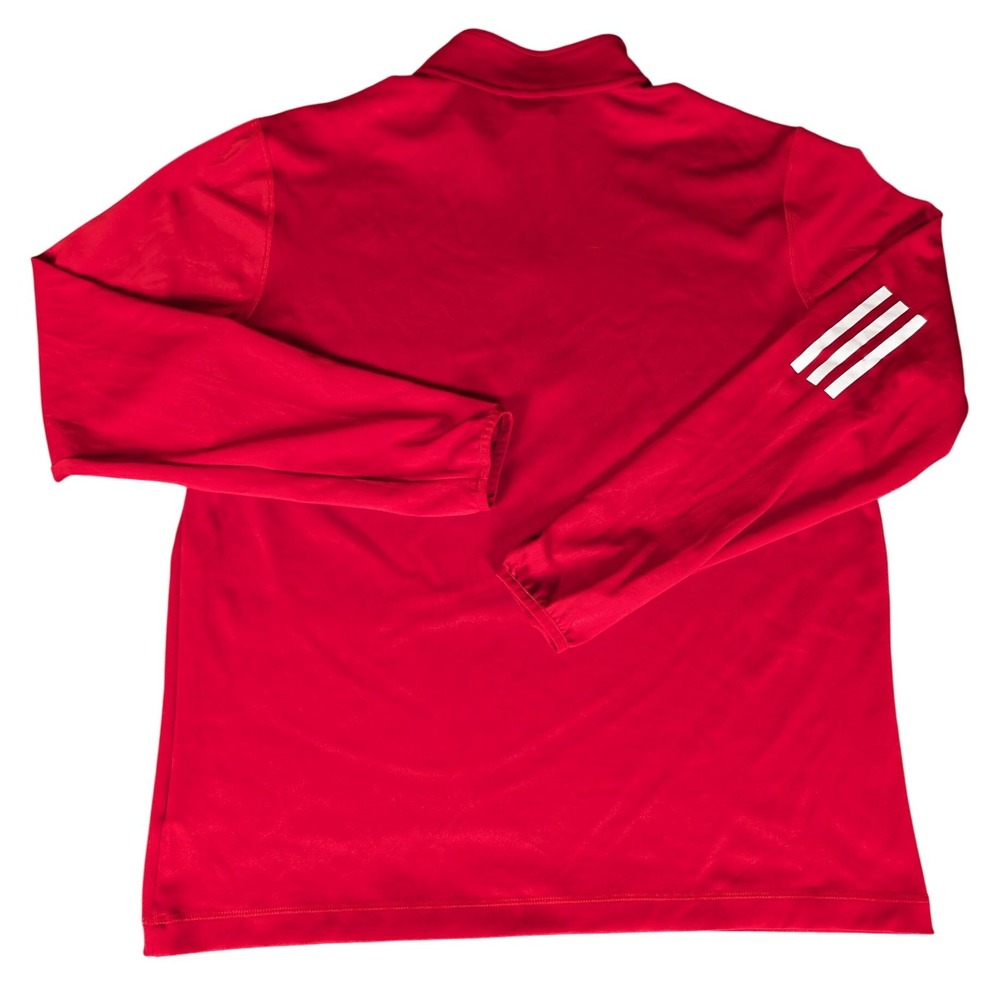 Adidas Mens Kansas Jayhawks Quarter Zip Pullover Red Performance Shirt XL - Picture 3 of 9